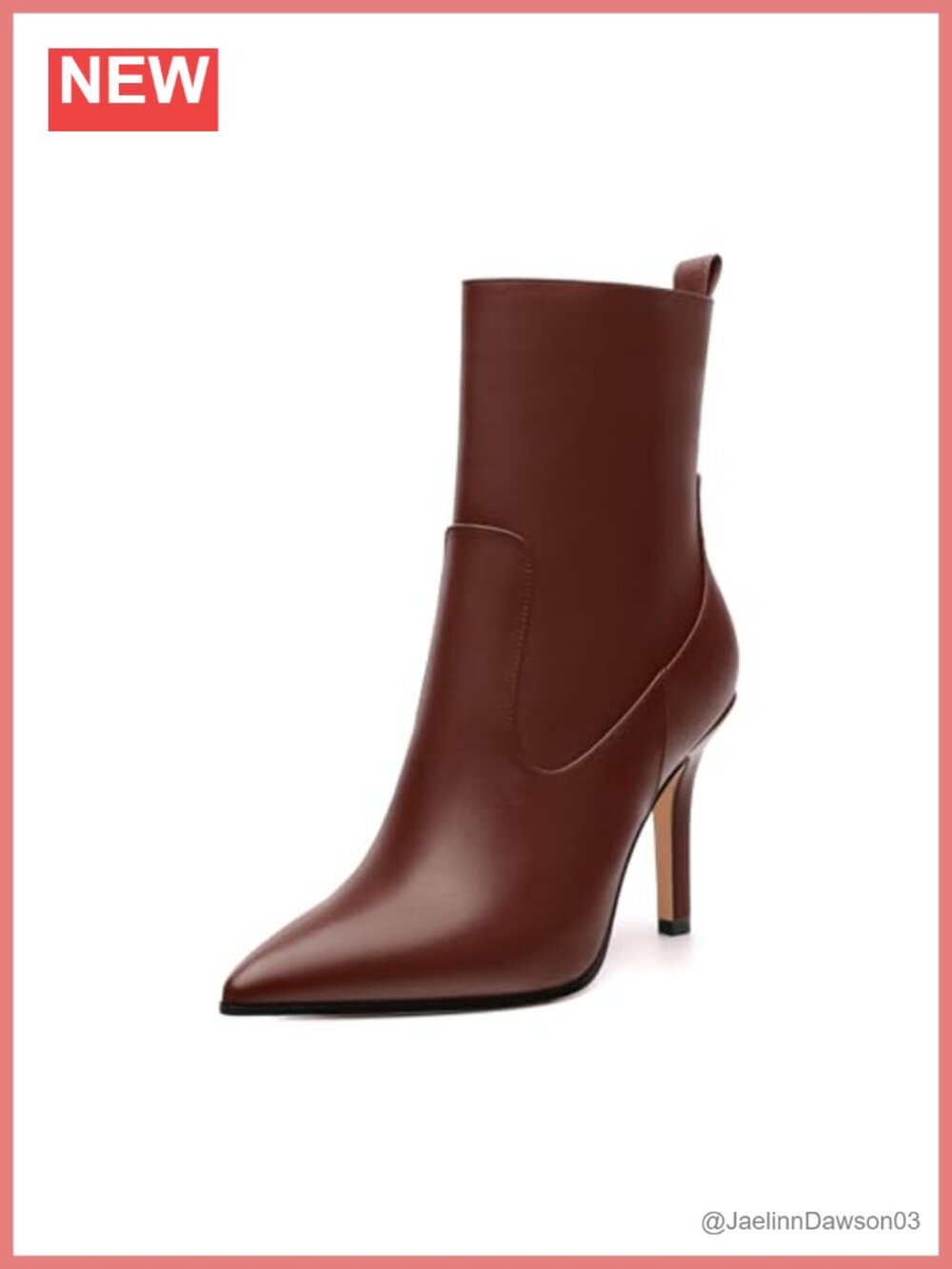 Women's Pointed Toe Stiletto Ankle Boots 3.6" Heel Pull-On Zipper Booties